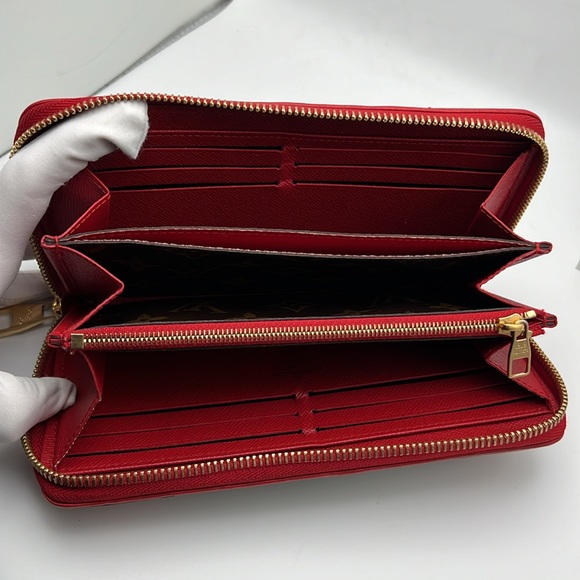 LOUIS VUITTON Zippy Long Wallet Retiro Around Monogram M61854 Red Cerise Purse - Picture 6 of 17